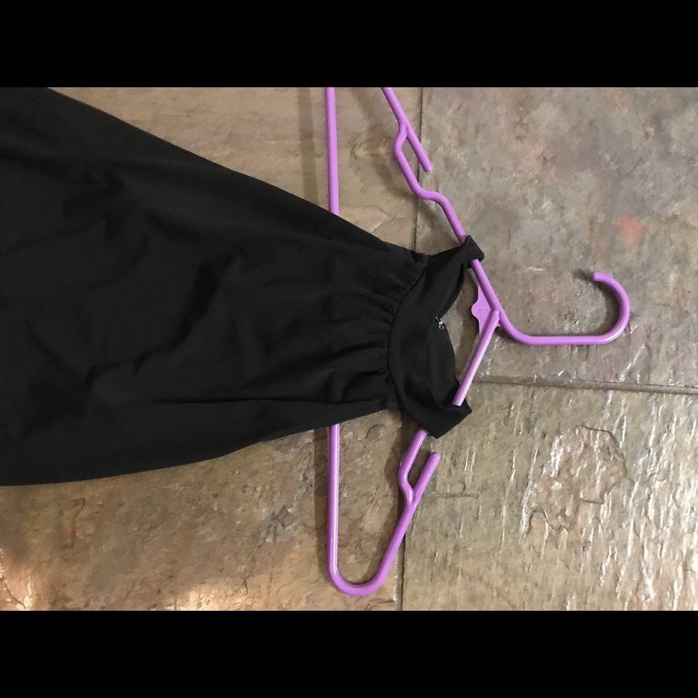High neck, black body suit